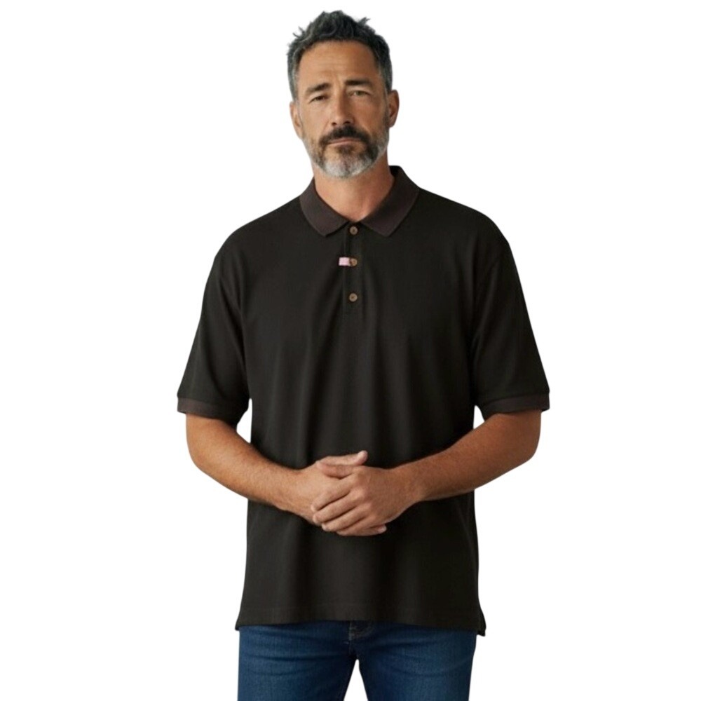 Eagle Dry Goods Co. 100% Silk, Mens, Short Sleeve‎ Polo, Black, Large